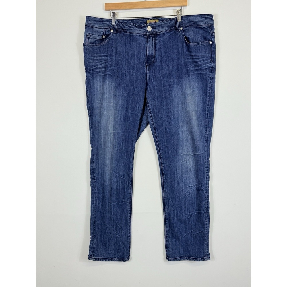 Seven7‎ Straight Leg Jeans Womens 24 Rhinestone Boho Western Glam Bedazzled Deco